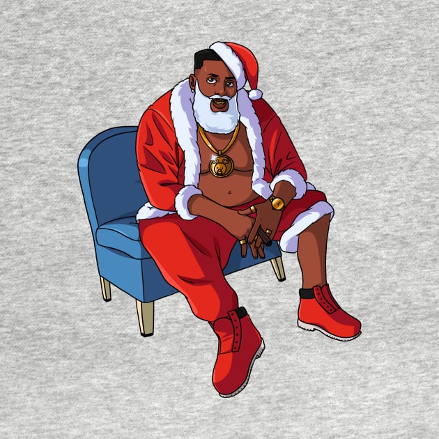 Black Santa Claus Gangster Christmas by Noseking